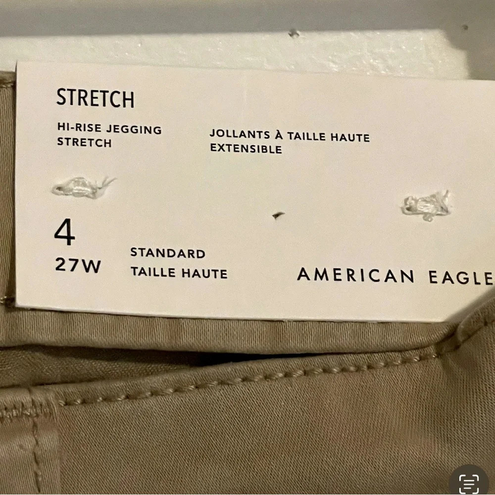 AE sz US 4 27W Hi-Rise jeggings stretch standard khaki NWT - Picture 7 of 9